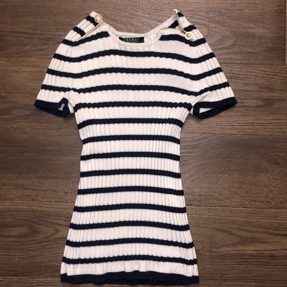 Stripped Ralph Lauren zipper shirt